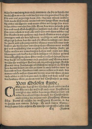 Vom Ehelosen stande.