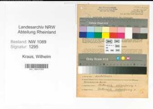 Entnazifizierung Wilhelm Kraus , geb. 07.01.1920 (Polizist)
