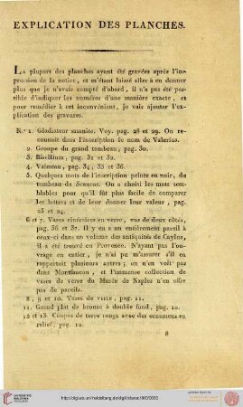 Explication des planches