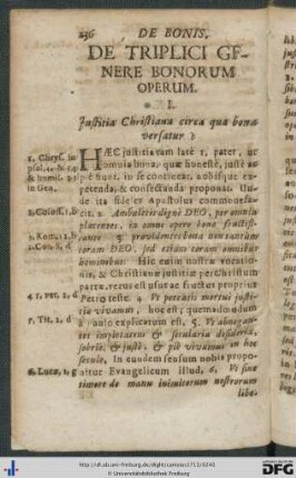 De Triplici Genere Bonorum Operum.