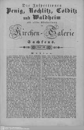 Mühlau, Kohren (Beschluß), Jahnshain : 17. Lieferung