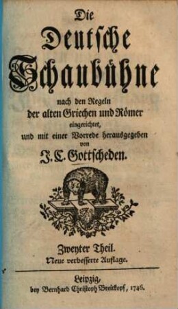Die deutsche Schaubühne. 2. (1746). - 486 S.