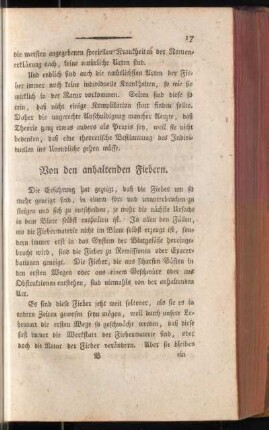 Von den anhaltenden Fiebern