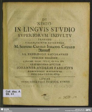 De Nimio In Linguis Studio