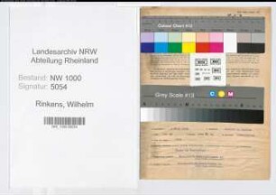 Entnazifizierung Wilhelm Rinkens, geb. 04.03.1908 (Postinspektor)