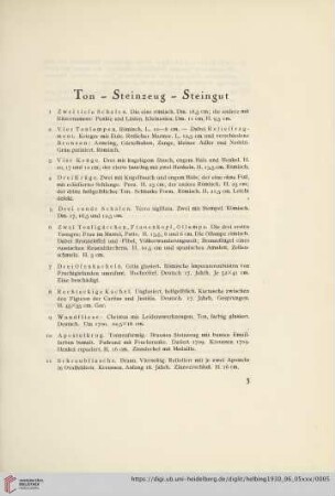 Ton, Steinzeug, Steingut (Nr. 1-23)
