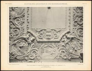 Stuckverzierungen im Langschen Wohnhaus, Frankfurt/Oder: Ansicht Decke im Saal (aus: Blätter für Architektur und Kunsthandwerk, 17. Jg., 1904, Tafel 114)
