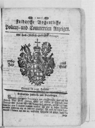 51tes Stück, Ausgabe vom 20. December 1769