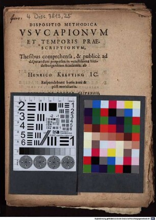Dispositio methodica usucapionum et temporis praescriptionum thesibus comprehensa
