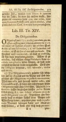 Tit. XIV. De Obligationibus.