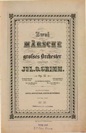 Zwei Märsche für großes Orchester : op. 17