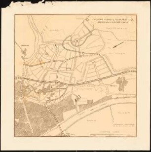 Wettbewerb Bebauungsplan für Heiligkreuz, Trier: (von Inv. 21296): Zonenplan 1:5000