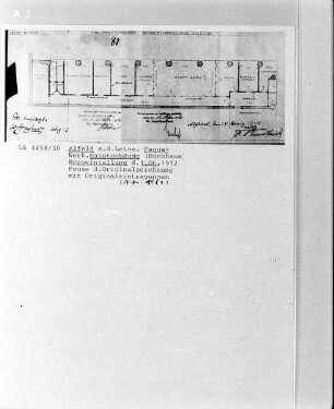 Fagus-Werk, Hauptgebäude (Bürohaus), Büroeinteilung des 1. OG
