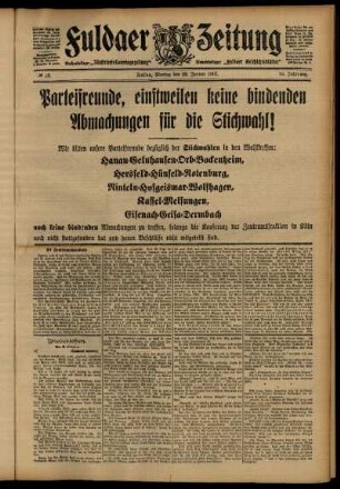 Ausgabe vom Montag, den 28. Januar 1907.