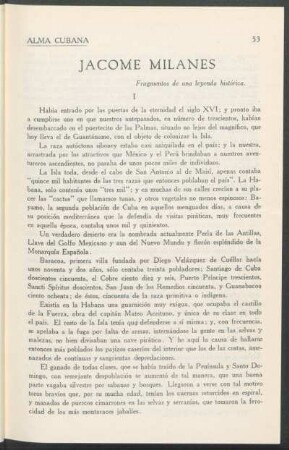 Jácome Milanés : Fragmentos de una leyenda histórica.
