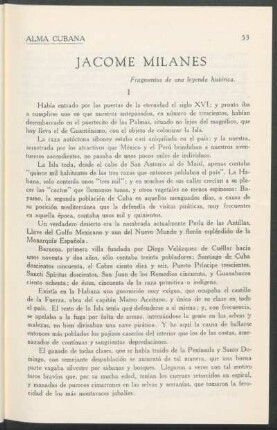 Jácome Milanés : Fragmentos de una leyenda histórica.