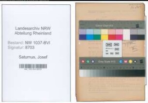 Entnazifizierung Josef Saturnus , geb. 03.10.1914 (Buchpruefer)