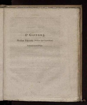 6te Gattung Noctua Fabricii Eulenschmetterlinge