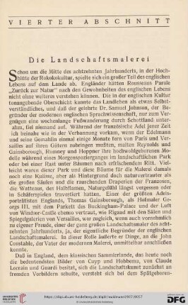 IV. Die Landschaftsmalerei