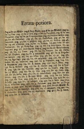 Errata potiora