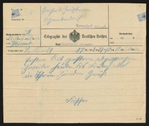 Brief von Samuel Fischer an Gerhart Hauptmann