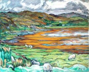unbenannt [Schafe in nordischer Landschaft II]