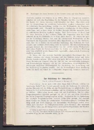 Zur Schichtung der Atmosphäre