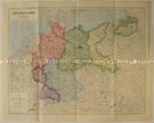 Politsch-administrative Landkarte Deutschlands mit den Besatzungszonen nach dem 2. Weltkrieg