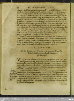 Caput XIII. De aliis diversis modis unionem, quorum nonnullis cum Nestoriani Calvinianorum similitudinibus plane convenit