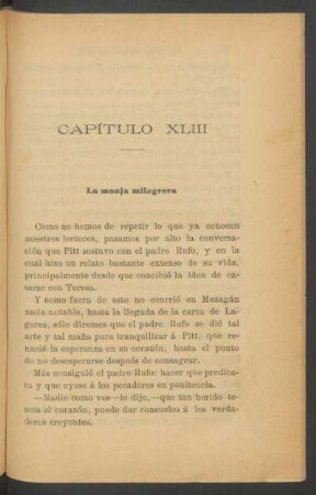 Capítulo XLIII - La monja milagrera.