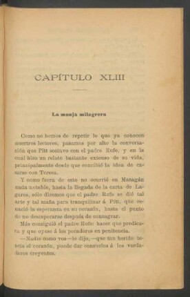 Capítulo XLIII - La monja milagrera.