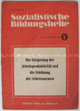 Schulungsmaterial der SED zur Arbeitsproduktivität