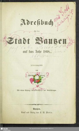 [1].1868: Adreßbuch der Stadt Bautzen