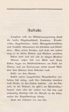 Auftakt
