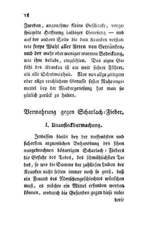 Verwahrung gegen Scharlach-Fieber.