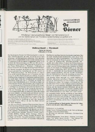 Weihnachtszeit - Wendezeit