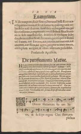 Die purificationis Mariae.