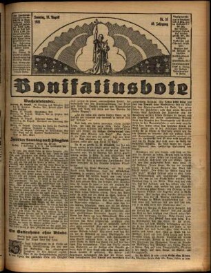 Erste Ausgabe vom Sonntag, den 16. August 1931.