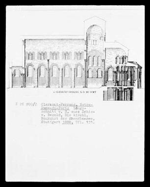 Clermont-Ferrand, Notre-Dame-du-Port, Längsschnitt von Süden
