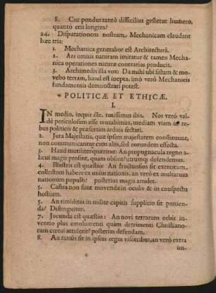 Politicae Et Ethicae.