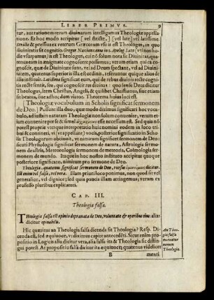 Cap. III. Theologia falsa.
