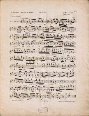 Douze études pour le violon : ou pour le Violon avec Accompagnement de Piano (ad libitum) : oeuvre posthume