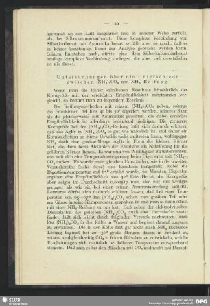 Untersuchungen über die Unterschiede zwischen (NH4)2CO3 und NH3-Reifung