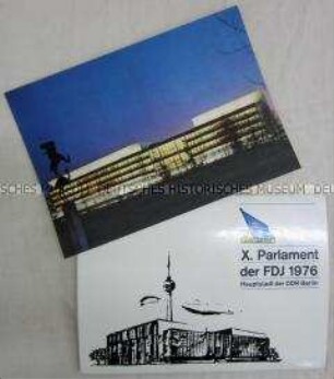 Postkartenmappe zum X. Parlament der Freien Deutschen Jugend 1976 in Berlin