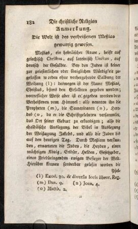 182-186, Anmerkung. Die Welt ist des verheißenen Meßias gewartig geworden.