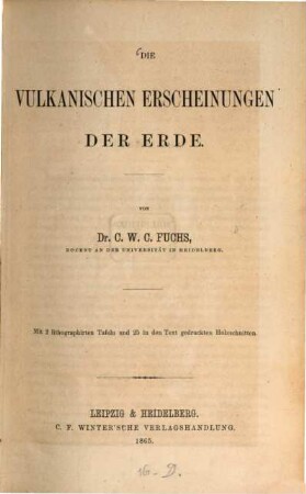 Die vulkanischen Erscheinungen der Erde