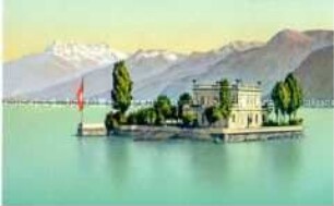 Ansicht der kleinen Insel "Petite Ile" im Genfer See