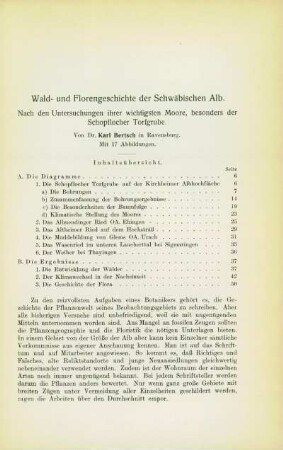 Wald- und Florengeschichte der Schwäbischen Alb. Nach den Untersuchungen ihrer wichtigsten Moore, besonders der Schopflocher Torfgrube