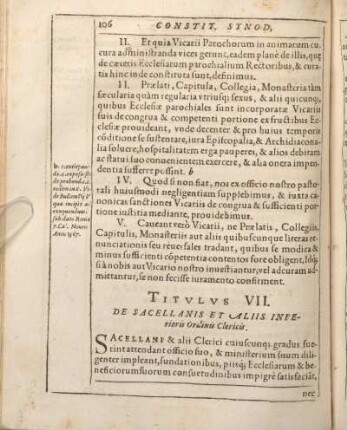 Titvlvs VII. De Sacellanis Et Aliis Inferioris Ordinis Clericis.
