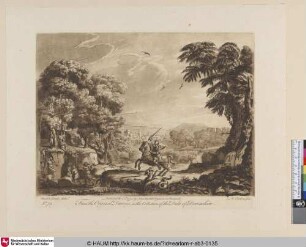 [Landschaft mit dem berittenen hl. Georg, der den Drachen tötet]